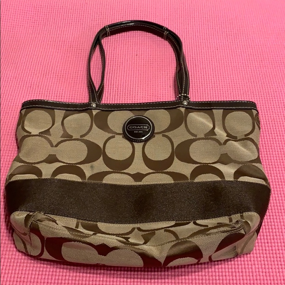 Coach Jacquard Tote Satchel Handbag 👜